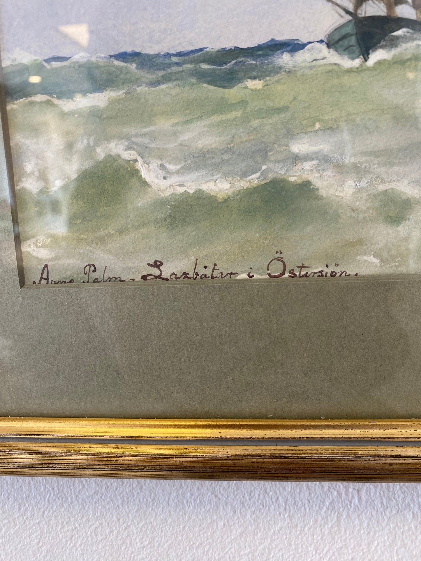 Anna Palm - Laxbåtar i Östersjön (Salmon boats in the Baltic Sea), watercolor
