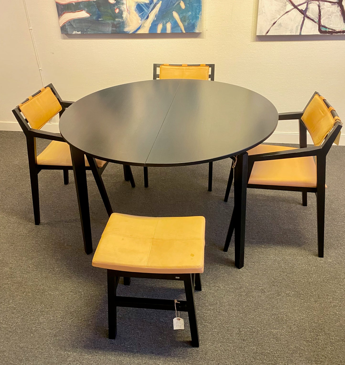 GAD - Stool Endre, black wood and Tärnsjö leather