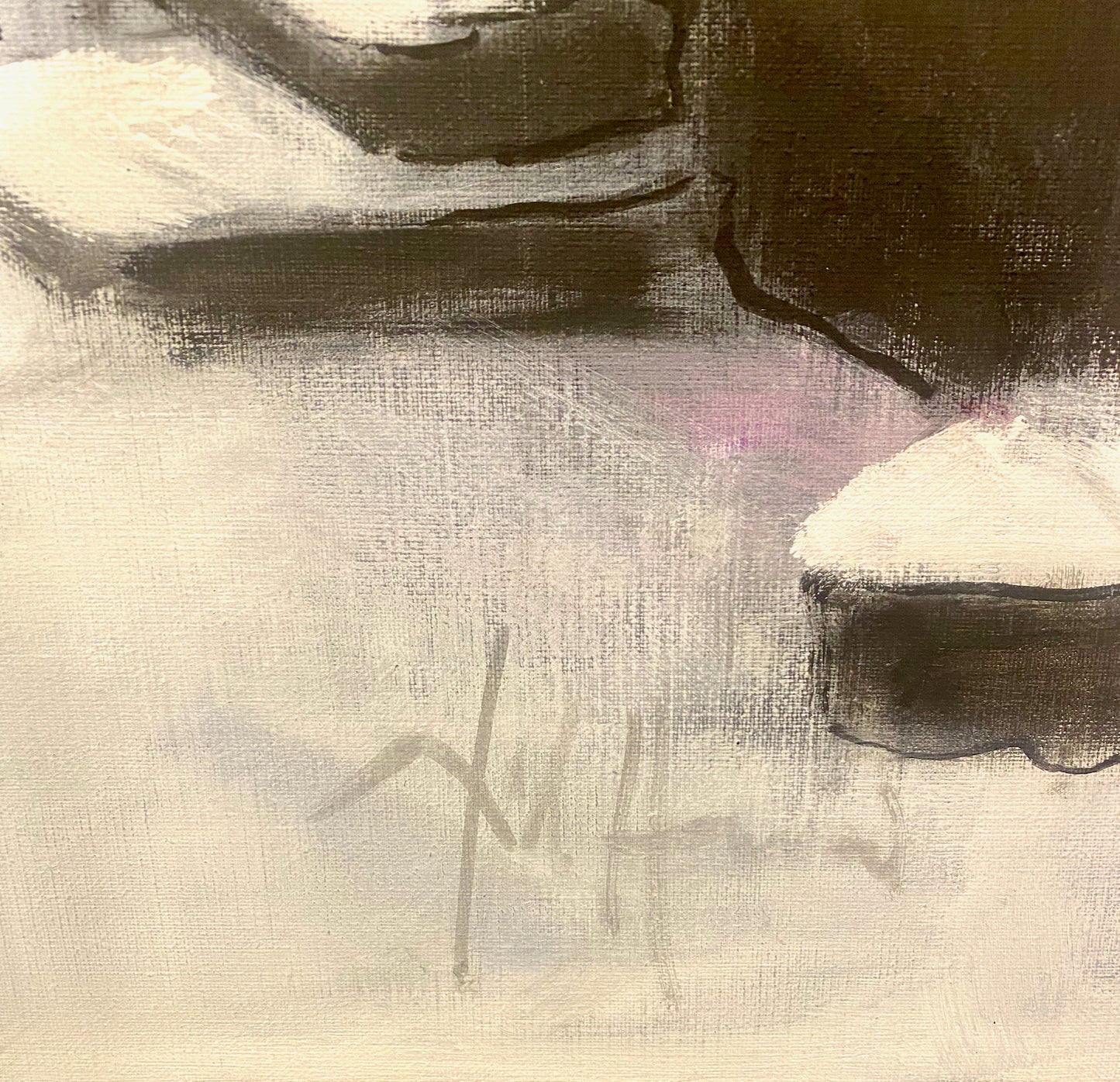 Dick Hansson - Trappgatan som partitur, acryl på duk