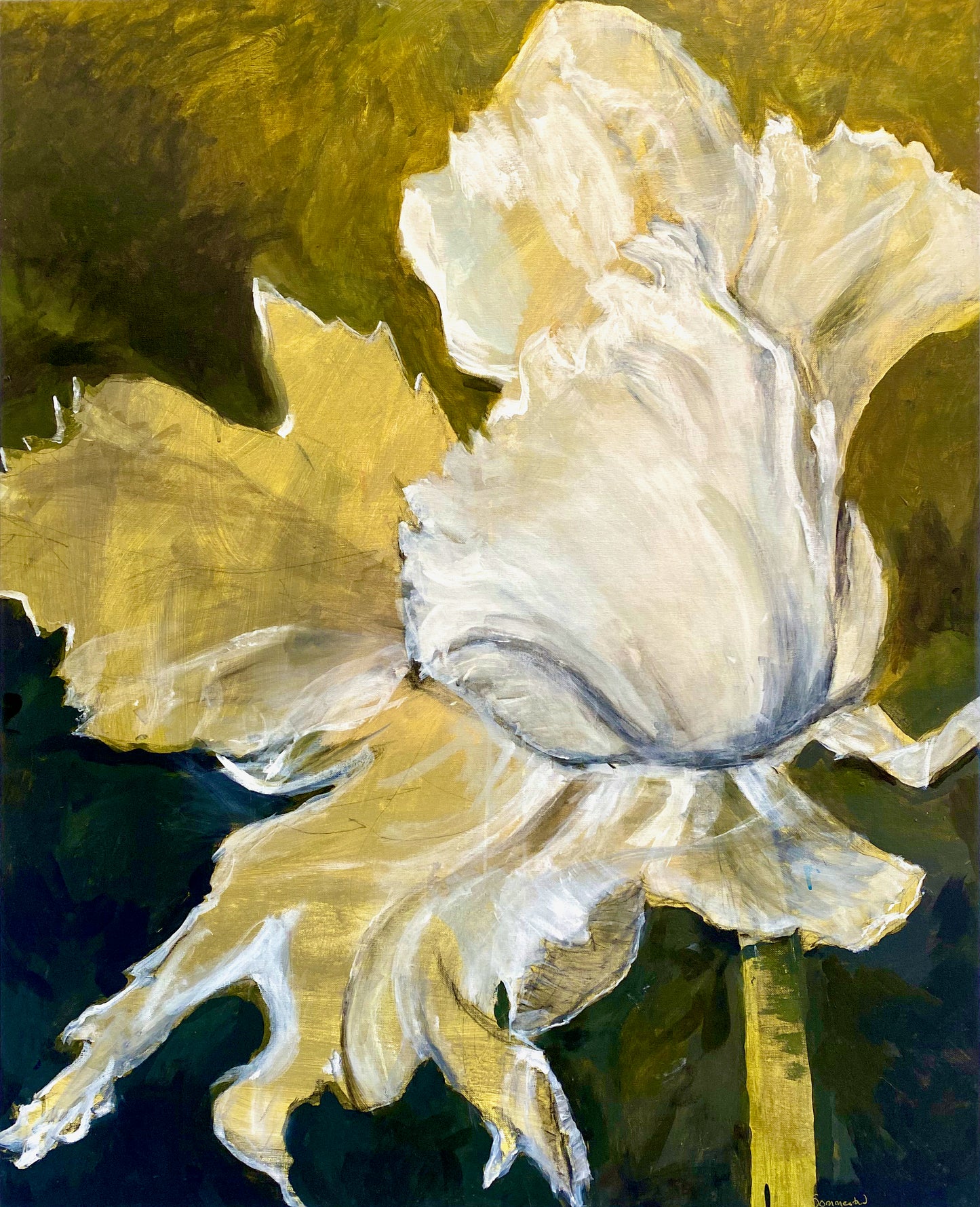 Ulrika Sommestad - White tulip, acrylic on canvas