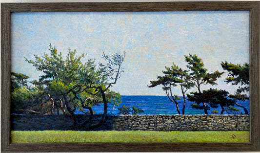 Lars Östling - Stenvast vid havet (Stonewall by the sea), oil on canvas