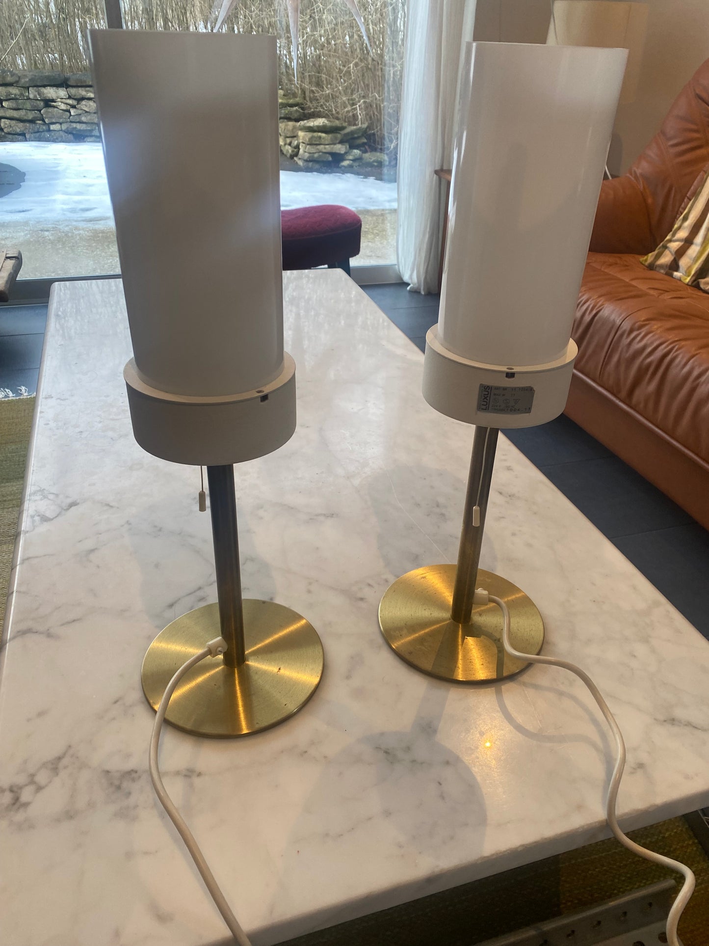 Luxus - Set of 2 brass table lamps by Uno & Östen Kristiansson