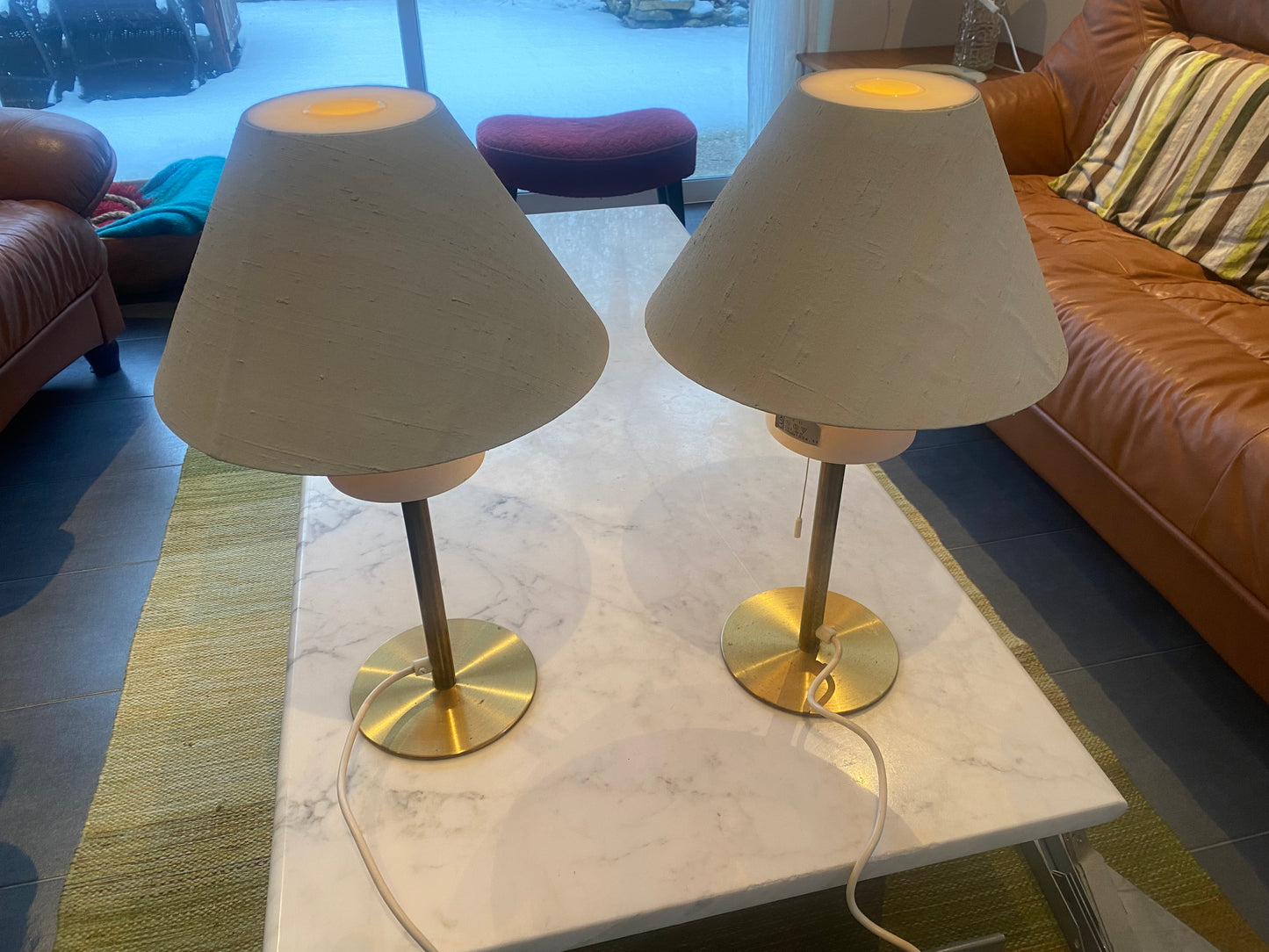 Set of 2 brass table lamps by Luxus