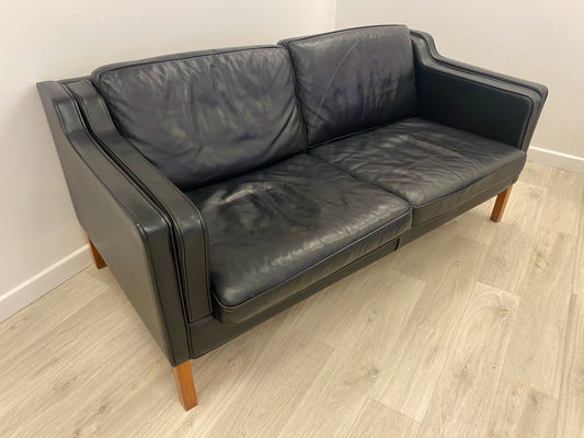 Danish leather sofa by Mogens Hansen, modell MH195, size 2 1/2