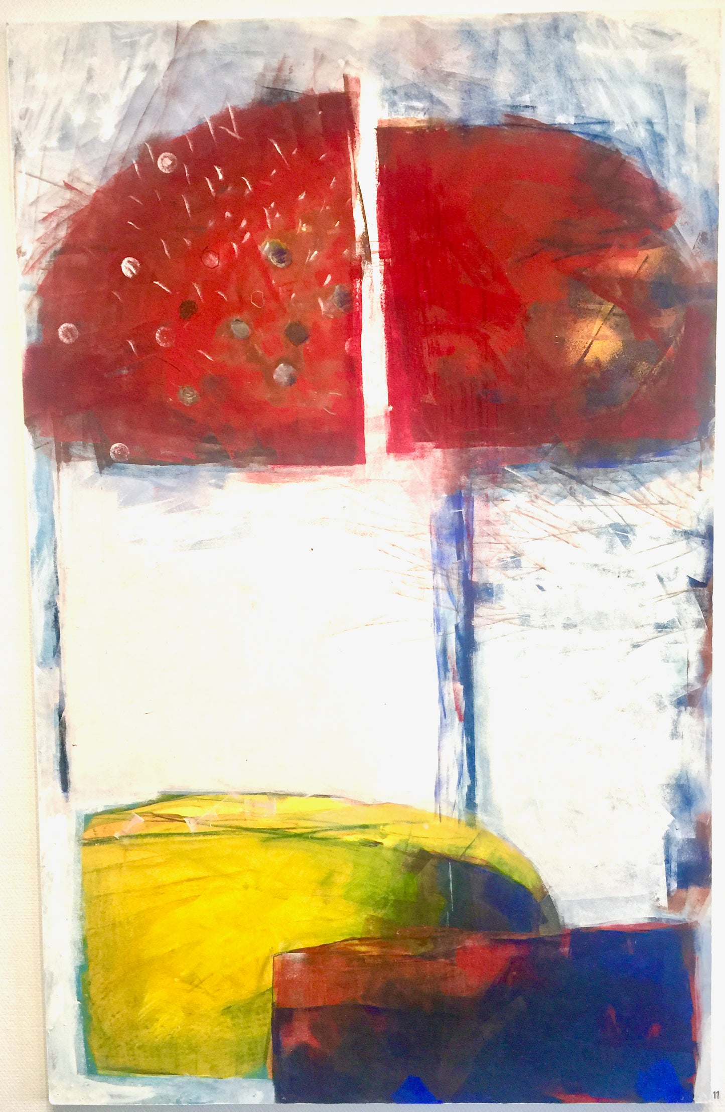 Inga Björstedt - Att tränga tvärs genom tiden I, oil tempera on mdf