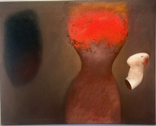 Oleg Bondarenko - The Meeting of Subdimensional entities and Black Cloud, oil painting