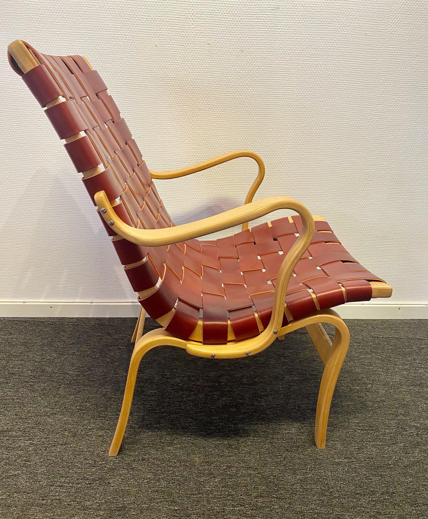 Bruno Mathsson - Set of 2 Eva-chairs with leather girths