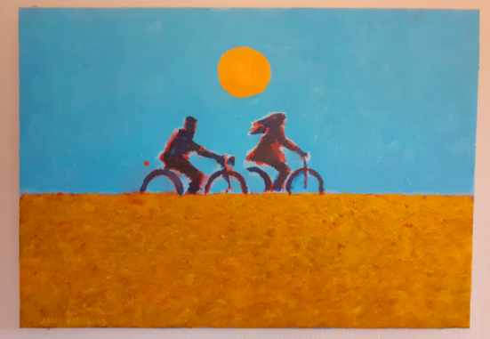 Jerry Grönberg - Hemåt i den ljusa natten, akryl på duk