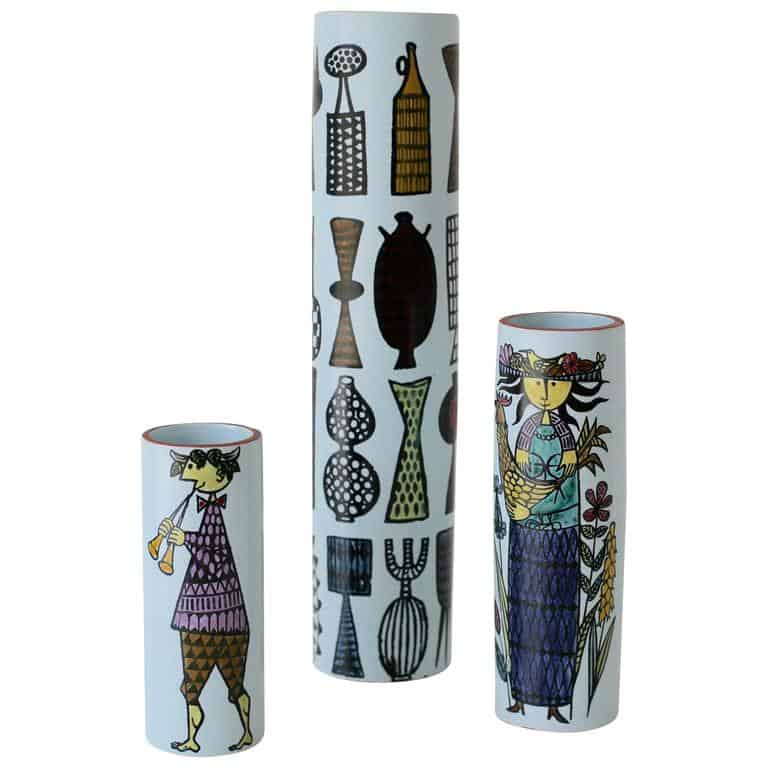 Stig Lindberg - Set of 3 Karneval vases
