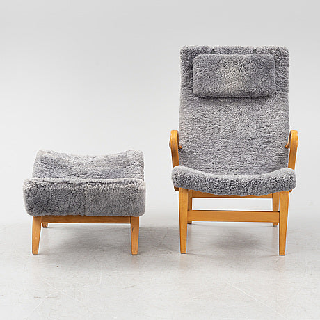 Bruno Mathsson - Sheepskin Pernilla 2 with foot stool