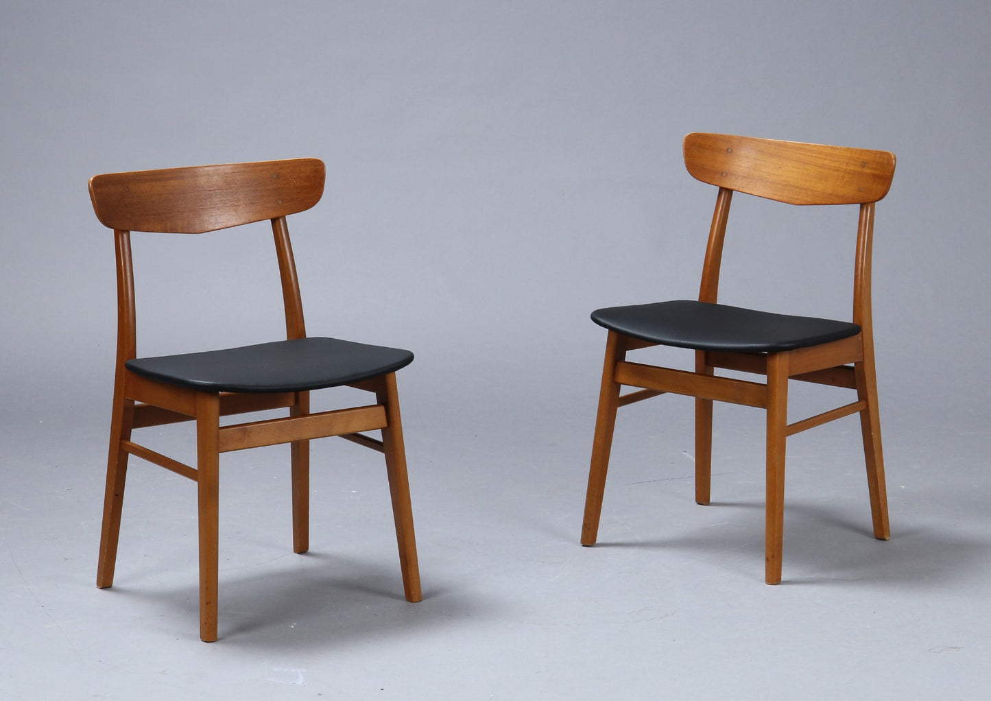 Set of 6dining chairs - Farstrup, teak back plate