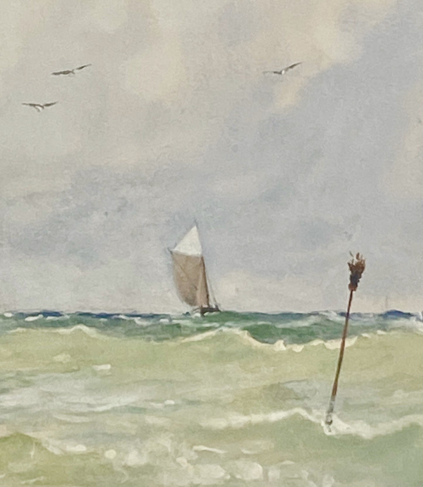Anna Palm - Laxbåtar i Östersjön (Salmon boats in the Baltic Sea), watercolor