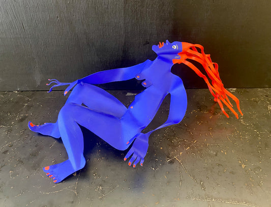 Timo Solin - Blues woman, plåtskulptur.