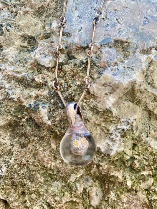 Björn Weckström (Lapponia) - Gold nugget, acrylic pendant with gold flake
