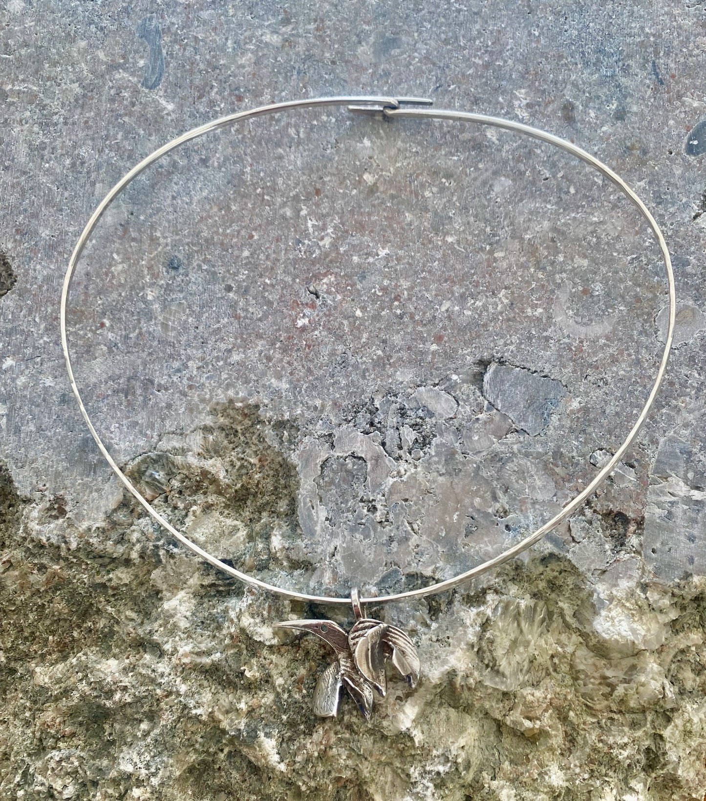Inga Britt "IBE" Dahquist & Olof Barve - Silver neck ring with bird