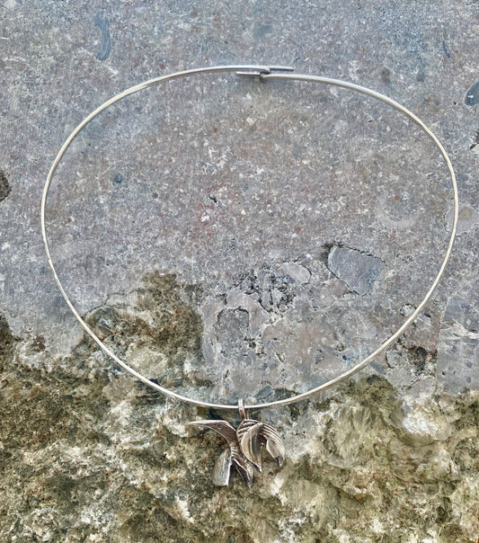 Inga Britt "IBE" Dahquist & Olof Barve - Silver neck ring with bird