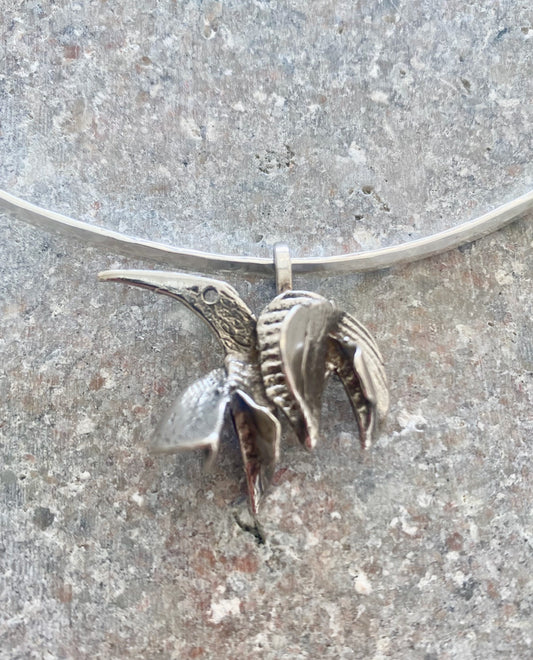 Inga Britt "IBE" Dahquist & Olof Barve - Silver neck ring with bird