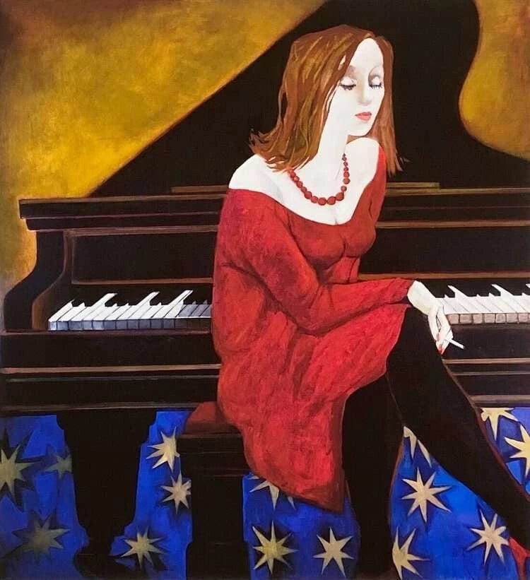 Olga Semenova - Red dress, fine art print
