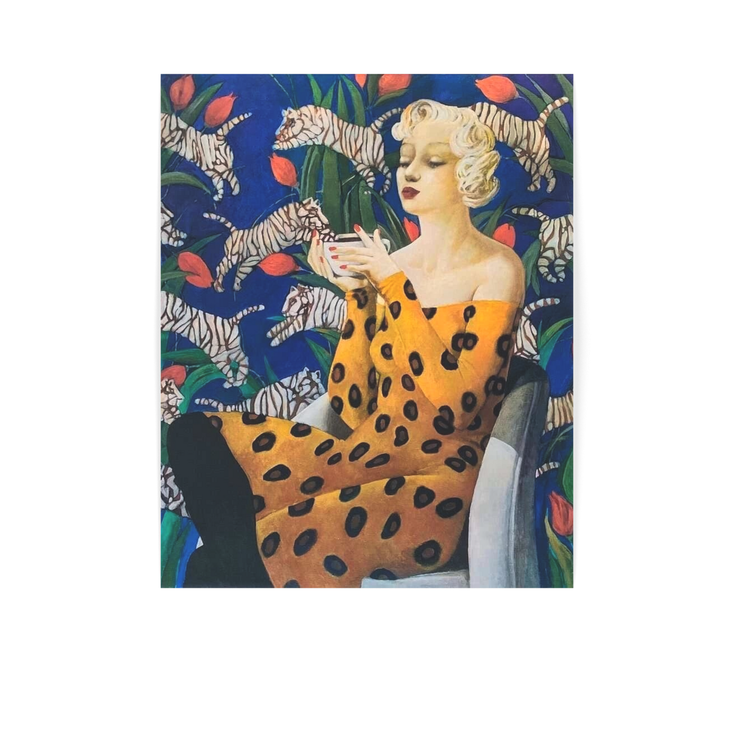 Olga Semenova - White tiger, fine art print