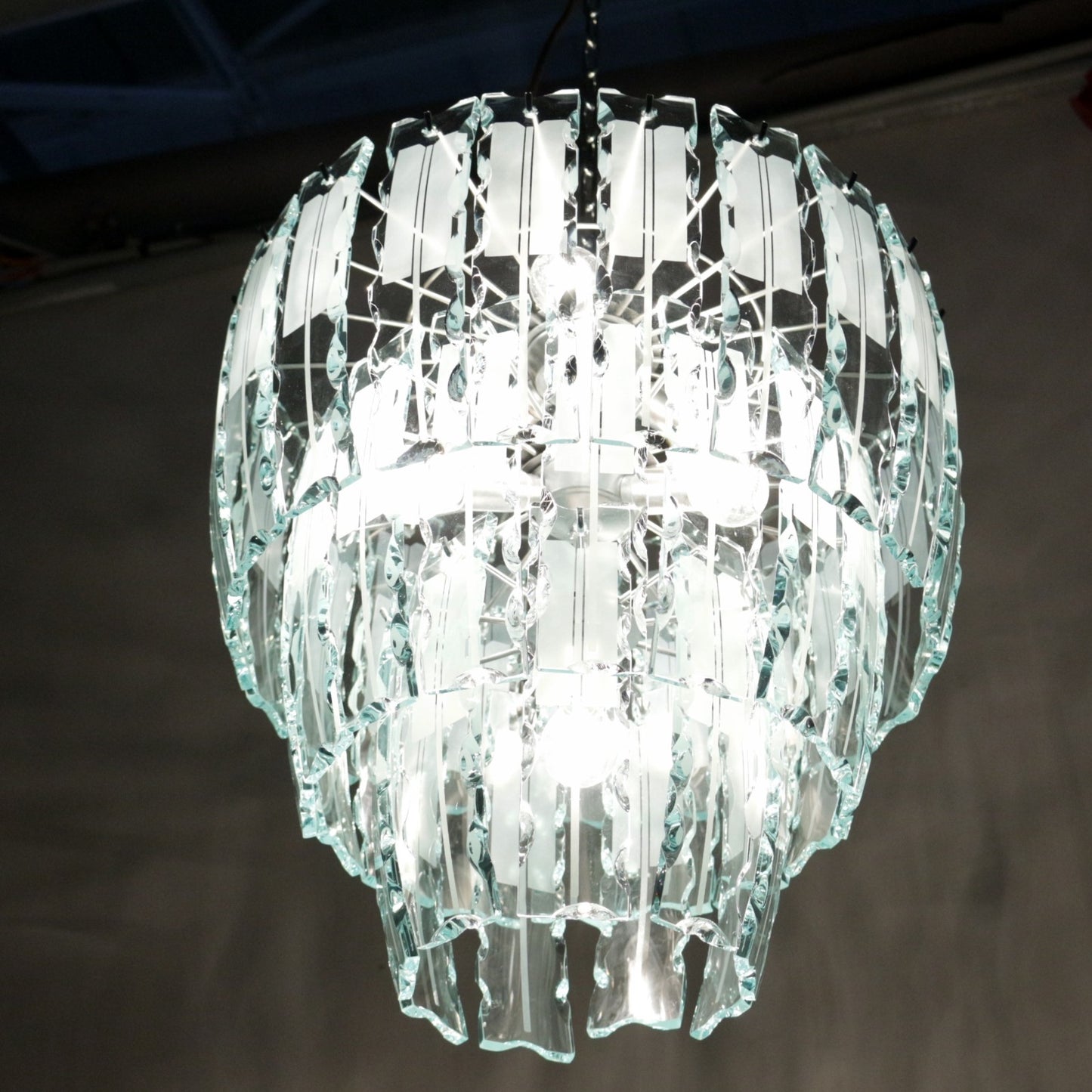 Italian glass chandelier 1960´s, Zero Quattro