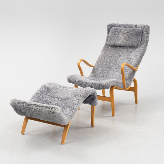 Bruno Mathsson - Sheepskin Pernilla 2 with foot stool