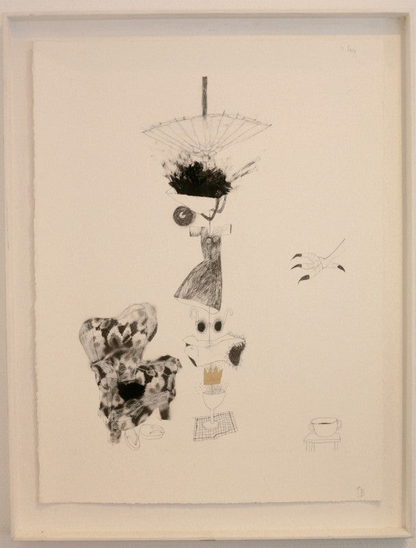 Inga Björstedt - Stora Åby, drawing and mixed media on paper